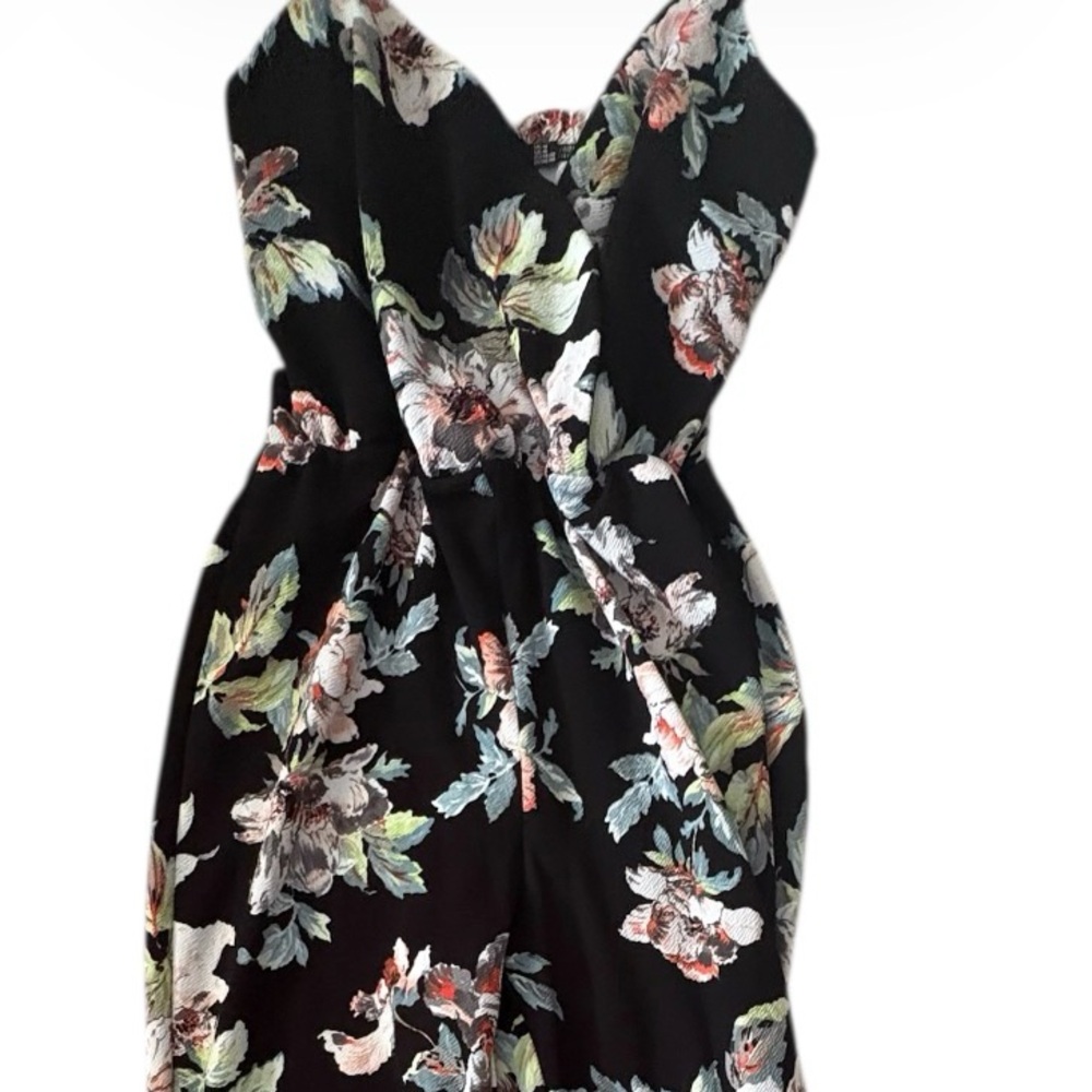 Black Floral Jumpsuit - Picture 2 of 9